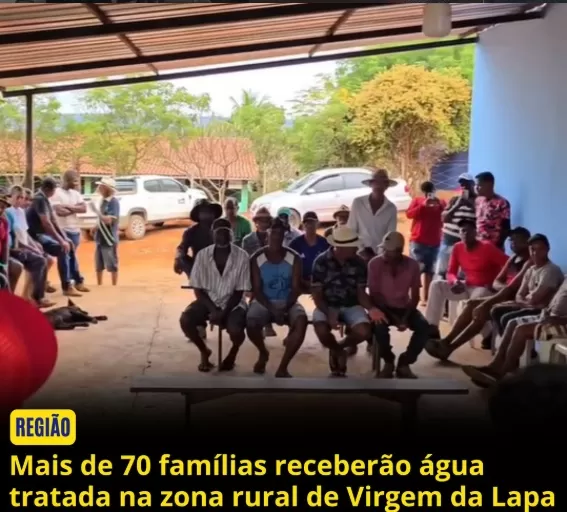 Moradores de Santa Rita, em Virgem da Lapa (MG), receberam anúncio da chegada da extensão da rede de água Tratada
